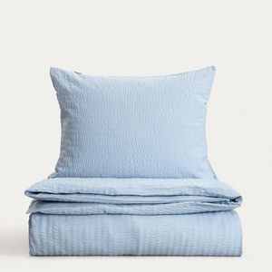 Lenjerie de pat dubla Retie, Homla, 160x200 cm, 3 piese, bumbac, albastru imagine