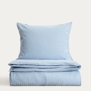 Lenjerie de pat King Size, Retie, Homla, 200x220 cm, 3 piese, bumbac, albastru imagine