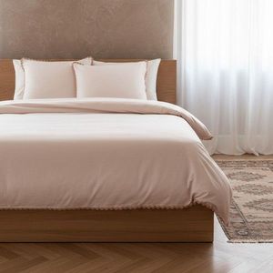 Lenjerie de pat King Size, Vela, Homla, 200x220 cm, 3 piese, bumbac, bej imagine