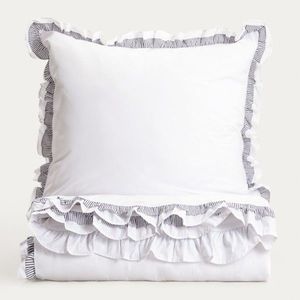 Lenjerie de pat King Size, Tessia, Homla, 200x220 cm, 3 piese, bumbac, alb imagine