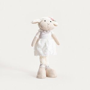 Decoratiune miel cu rochie Koovis, Homla, 17x12x37 cm, poliester, bej/alb imagine