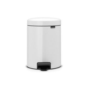 Cos de gunoi cu pedala, Brabantia, NewIcon, 5 L, 27.2x20.5x29.1 cm, otel, alb imagine