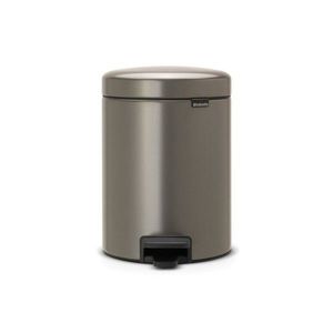 Cos de gunoi cu pedala, Brabantia, NewIcon Platinum, 5 L, 27.2x20.5x29.1 cm, otel, gri inchis imagine