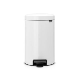 Cos de gunoi cu pedala, Brabantia, NewIcon, 12 L, 33.8x25.1x41.1 cm, otel, alb imagine