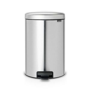 Cos de gunoi cu pedala, Brabantia, NewIcon Fingerprint Proof, 20 L, 38x29x46.7 cm, otel, argintiu imagine