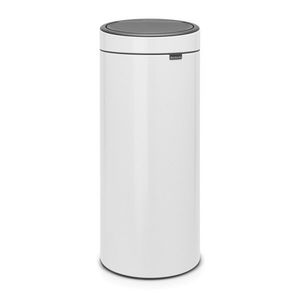 Cos de gunoi cu soft touch, Brabantia, Touch New, 30 L, 32x29.5x72 cm, otel, alb imagine