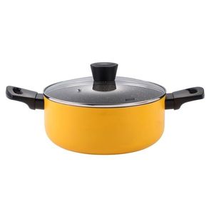 Oala cu capac Muhler MR-2632, Ø26 x 12 cm, 5.9 L, aluminiu presat/invelis marmura imagine