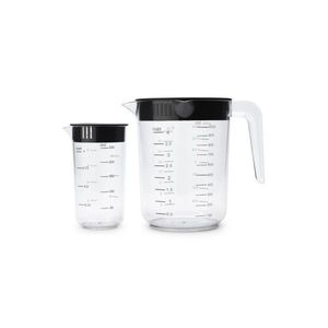 Set cana gradata pentru masurat 2 piese, Brabantia, Tasty+, 1 L, 250 ml, plastic, gri inchis imagine