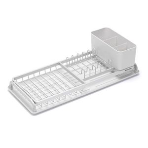 Scurgator vase cu suport tacamuri, Brabantia, SinkSide, 20x46.3x12.5 cm, aluminiu, gri deschis imagine