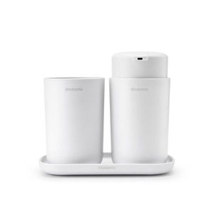 Set accesorii pentru baie 3 piese, Brabantia, White, polipropilena, alb imagine