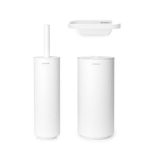 Set accesorii pentru baie 3 piese, Brabantia, MindSet, otel, Alb imagine