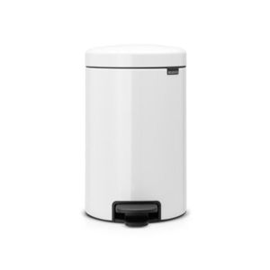 Cos de gunoi cu pedala, Brabantia, NewIcon Metal Bucket, 12 L, 33.8x25.1x41.1 cm, otel, alb imagine