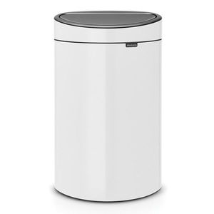 Cos de gunoi cu soft touch, Brabantia, Touch New, 40 L, 30.2x43.5x72.7 cm, otel, alb imagine