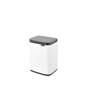 Cos de gunoi, Brabantia, Bo Small, 4 L, 17.2x20x27.2 cm, otel, alb imagine