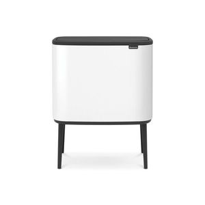 Cos de gunoi cu soft touch, Brabantia, Bo Touch, 11+23 L, 31.2x54x68 cm, otel, alb imagine