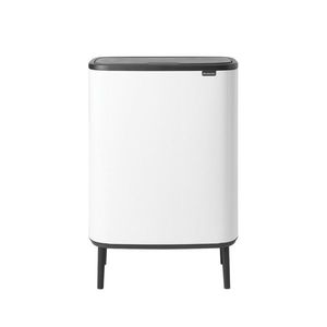 Cos de gunoi cu soft touch, Brabantia, Bo Touch, 60 L, 31.2x54.5x81.5 cm, otel, alb imagine