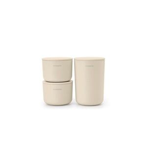 Set 3 recipiente de baie, Brabantia, Soft Beige, polipropilena, bej imagine