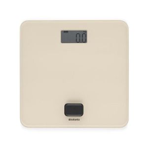 Cantar digital pentru baie, Brabantia, Soft Beige, 30x30x4.3 cm, fara baterii, polipropilena/sticla, bej imagine