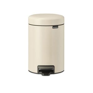Cos de gunoi cu pedala, Brabantia, NewIcon, 3 L, 23.5x16.8x26.4 cm, otel, bej imagine