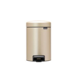 Cos de gunoi cu pedala, Brabantia, NewIcon Metallic Gold, 3 L, 23.5x16.8x26.4 cm, otel, auriu imagine