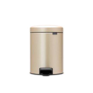 Cos de gunoi cu pedala, Brabantia, NewIcon Metallic Gold, 5 L, 27.2x20.5x29.1 cm, otel, auriu imagine