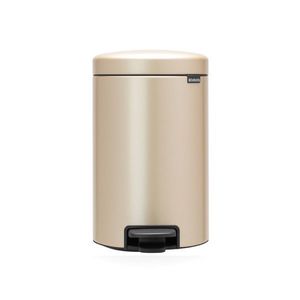 Cos de gunoi cu pedala, Brabantia, NewIcon Metallic Gold, 12 L, 33.8x25.1x41.1 cm, otel, auriu imagine