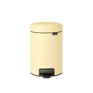 Cos de gunoi cu pedala, Brabantia, NewIcon Mellow Yellow, 3 L, 23.5x16.8x26.4 cm, otel, galben pastel imagine