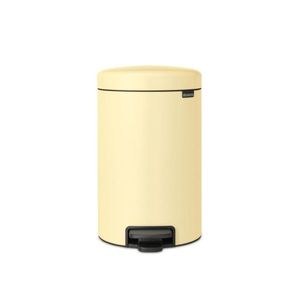 Cos de gunoi cu pedala, Brabantia, NewIcon Mellow Yellow, 12 L, 33.8x25.1x41.1 cm, otel, galben pastel imagine