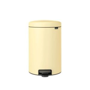 Cos de gunoi cu pedala, Brabantia, NewIcon Mellow Yellow, 20 L, 38x29x46.7 cm, otel, galben pastel imagine
