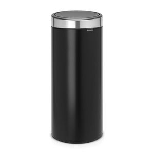 Cos de gunoi cu soft touch, Brabantia, Touch New, 30 L, 32x29.5x72 cm, otel, negru mat/argintiu imagine