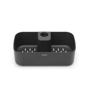 Suport baie cu montaj pe bara de dus, Brabantia, Caddy Dark Grey, 24.4x13.3x7.5 cm, polipropilena, gri inchis imagine