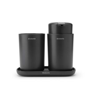 Set accesorii pentru baie 3 piese, Brabantia, Dark Grey, polipropilena, gri inchis imagine