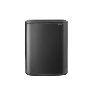 Cos de gunoi cu soft touch, Brabantia, Bo Touch, 2x30 L, 31.2x54.5x65.6 cm, otel, gri inchis imagine