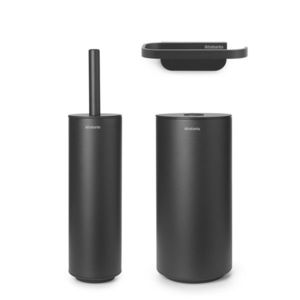 Set accesorii pentru baie 3 piese, Brabantia, MindSet Infinite Grey, otel, gri imagine