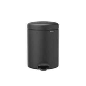 Cos de gunoi cu pedala, Brabantia, NewIcon Mineral Infinite Grey, 5 L, 27.2x20.5x29.1 cm, otel, gri imagine