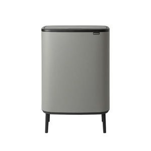 Cos de gunoi cu soft touch, Brabantia, Bo Touch Mineral, 2x30 L, 31.2x54.5x81.5 cm, otel, gri imagine