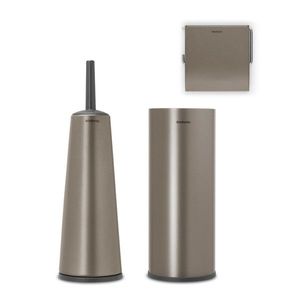 Set accesorii pentru baie 3 piese, Brabantia, Balance Platinum, otel, gri inchis imagine