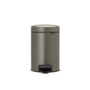 Cos de gunoi cu pedala, Brabantia, NewIcon Platinum, 3 L, 23.5x16.8x26.4 cm, otel, gri inchis imagine
