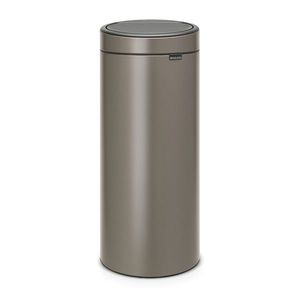 Cos de gunoi cu soft touch, Brabantia, Touch New Platinum, 30 L, 32x29.5x72 cm, otel, gri inchis imagine