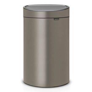 Cos de gunoi cu soft touch, Brabantia, Touch New Platinum, 40 L, 30.2x43.5x72.7 cm, otel, gri inchis imagine
