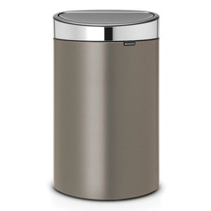 Cos de gunoi cu soft touch, Brabantia, Touch New Platinum, 40 L, 30.2x43.5x72.7 cm, otel, gri inchis imagine