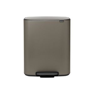 Cos de gunoi cu pedala, Brabantia, Bo Pedal Platinum, 60 L, 36.3x54.1x65.2 cm, otel, gri inchis imagine