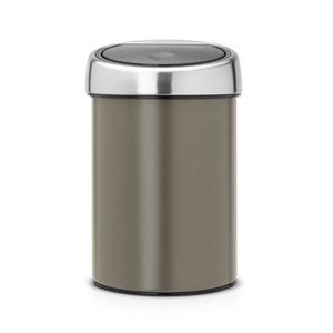 Cos de gunoi cu soft touch, Brabantia, Touch Platinum, 3 L, 18.4x18x28 cm, otel, gri inchis imagine