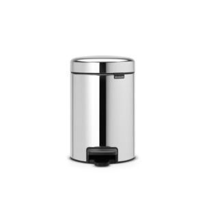 Cos de gunoi cu pedala, Brabantia, NewIcon Brilliant Steel, 3 L, 23.5x16.8x26.4 cm, otel, argintiu imagine