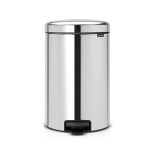 Cos de gunoi cu pedala, Brabantia, NewIcon Brilliant Steel, 20 L, 38x29x46.7 cm, otel, argintiu imagine