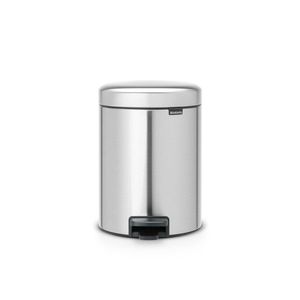 Cos de gunoi cu pedala, Brabantia, NewIcon Fingerprint Proof, 5 L, 27.2x20.5x29.1 cm, otel, argintiu imagine