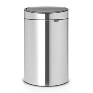 Cos de gunoi cu soft touch, Brabantia, Touch New Matt Fingerprint Proof, 23+10 L, 30.5x43.5x72.5 cm, otel, argintiu imagine