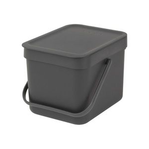 Cos de gunoi, Brabantia, Sort&Go, 6 L, 24.5x20x18.1 cm, polipropilena, gri imagine