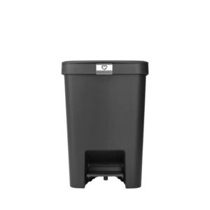 Cos de gunoi cu pedala, Brabantia, StepUp, 25 L, 35.2x28x40.9 cm, polipropilena, gri inchis imagine