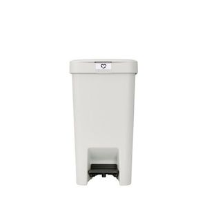 Cos de gunoi cu pedala, Brabantia, StepUp, 16 L, 29.6x22.3x41.1 cm, polipropilena, gri deschis imagine